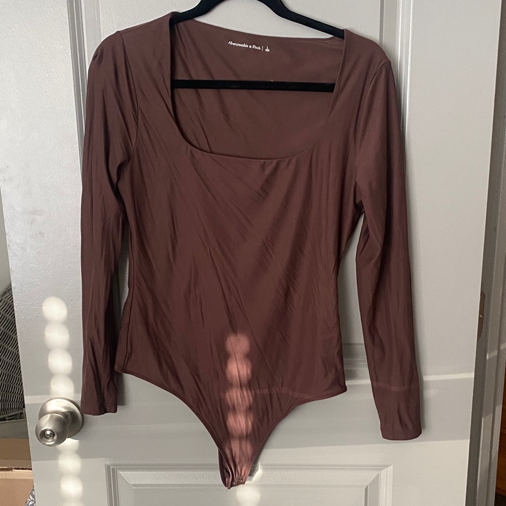 Abercrombie & Fitch Chocolate Long Sleeve Bodysuit